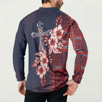Samoa AIGA Mamanu Siapo Malu Motifs Button Sweatshirt Flag Color