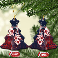 Samoa AIGA Mamanu Siapo Malu Motifs Ceramic Ornament Flag Color LT7 Christmas Tree Navy Blue - Polynesian Pride