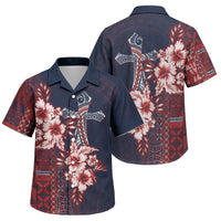 Samoa AIGA Mamanu Siapo Malu Motifs Family Matching Long Sleeve Bodycon Dress and Hawaiian Shirt Flag Color