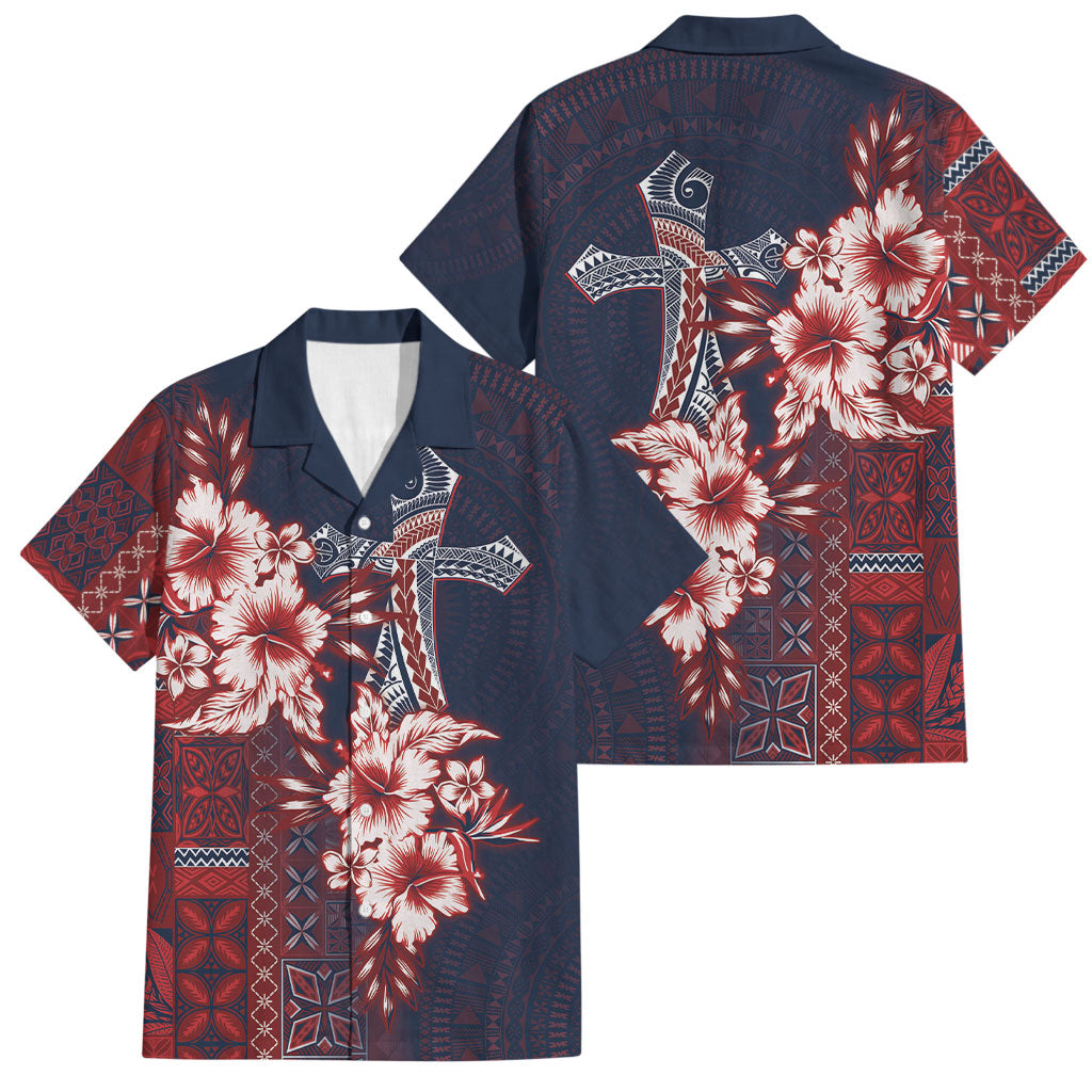 Samoa AIGA Mamanu Siapo Malu Motifs Family Matching Off The Shoulder Long Sleeve Dress and Hawaiian Shirt Flag Color