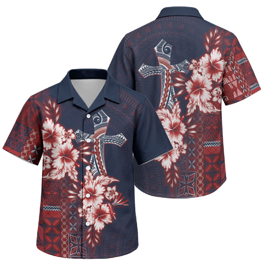 Samoa AIGA Mamanu Siapo Malu Motifs Family Matching Off Shoulder Short Dress and Hawaiian Shirt Flag Color