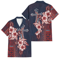 Samoa AIGA Mamanu Siapo Malu Motifs Family Matching Summer Maxi Dress and Hawaiian Shirt Flag Color