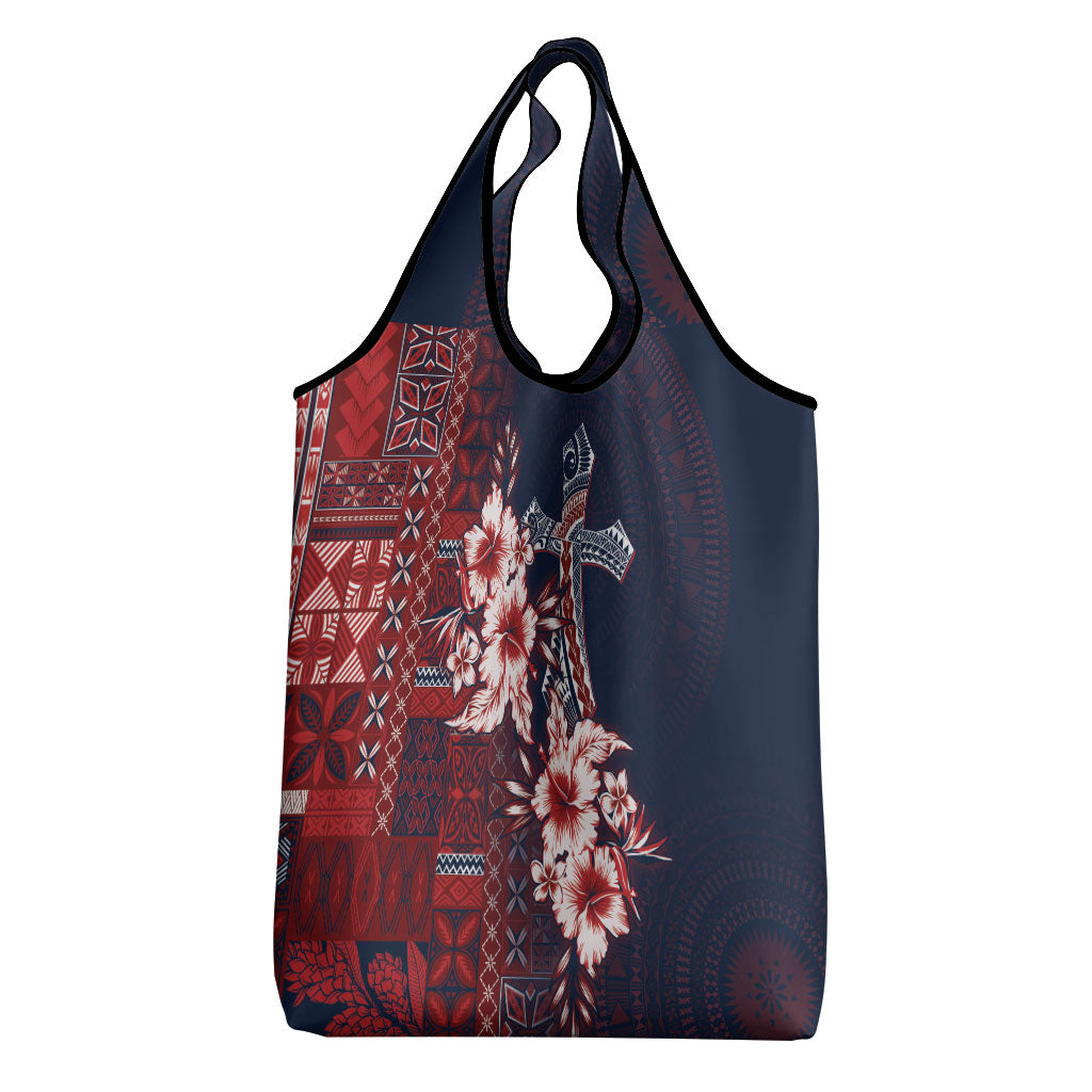 Samoa AIGA Mamanu Siapo Malu Motifs Grocery Bag Flag Color LT7 - Polynesian Pride