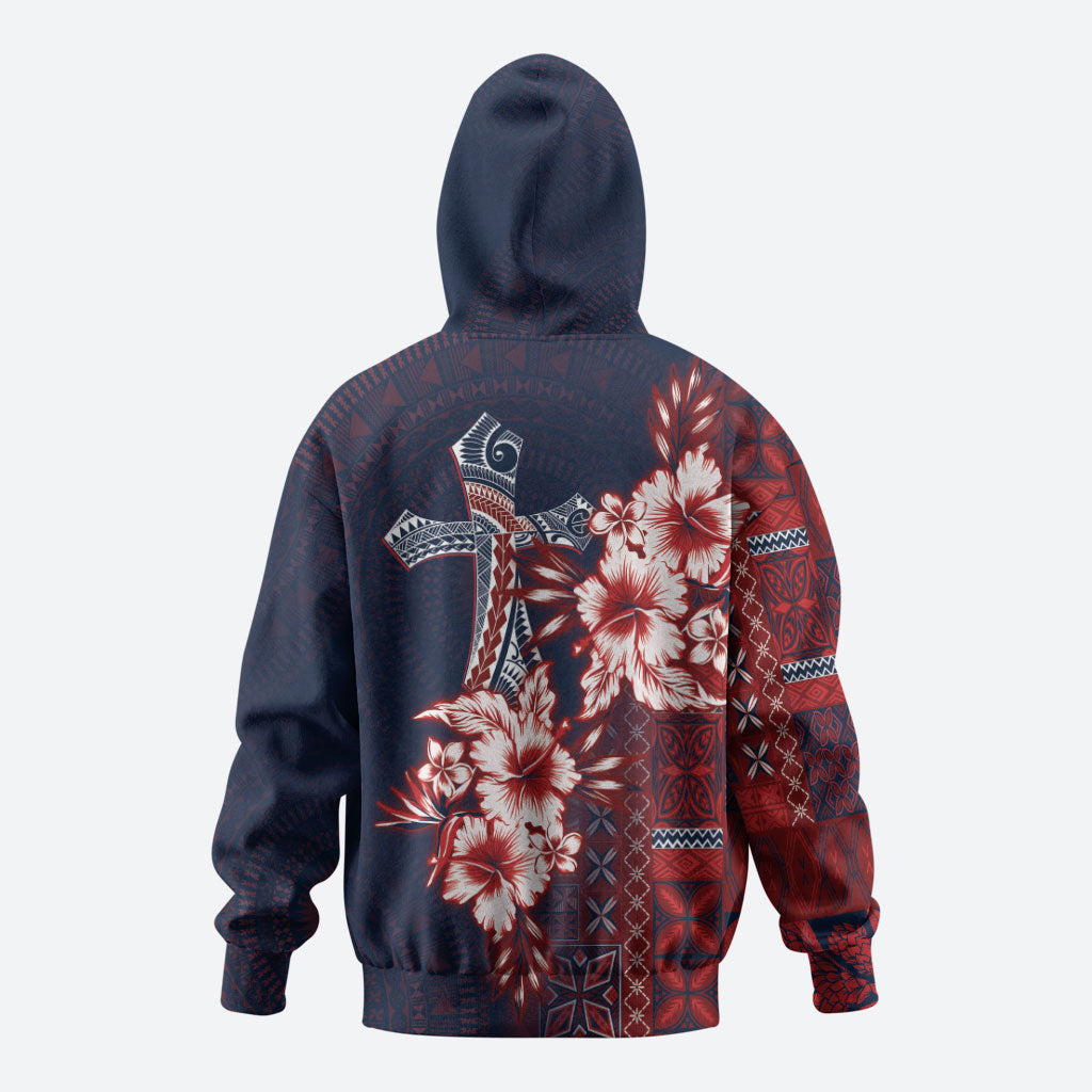 Samoa AIGA Mamanu Siapo Malu Motifs Hoodie Flag Color