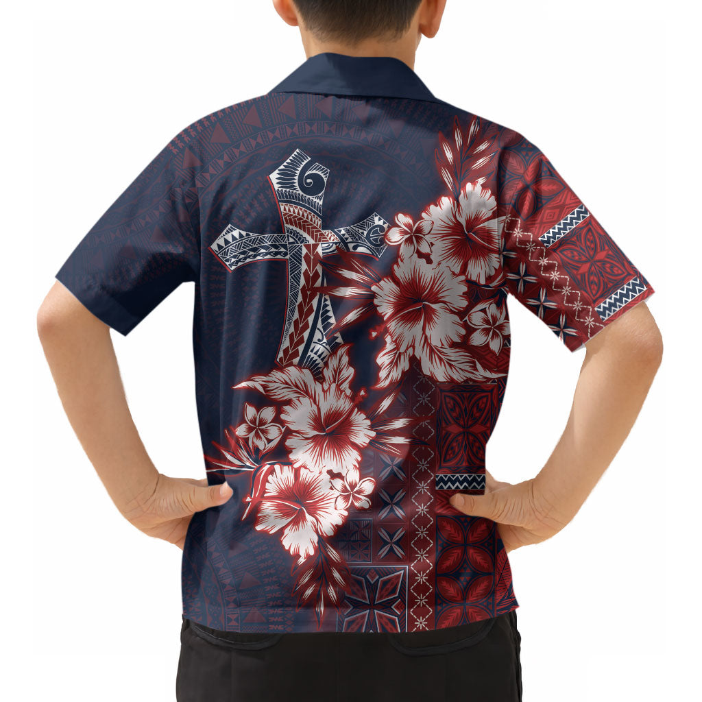 Samoa AIGA Mamanu Siapo Malu Motifs Kid Hawaiian Shirt Flag Color LT7 - Polynesian Pride