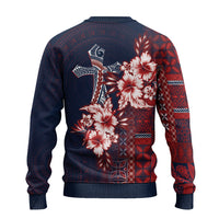 Samoa AIGA Mamanu Siapo Malu Motifs Ugly Christmas Sweater Flag Color