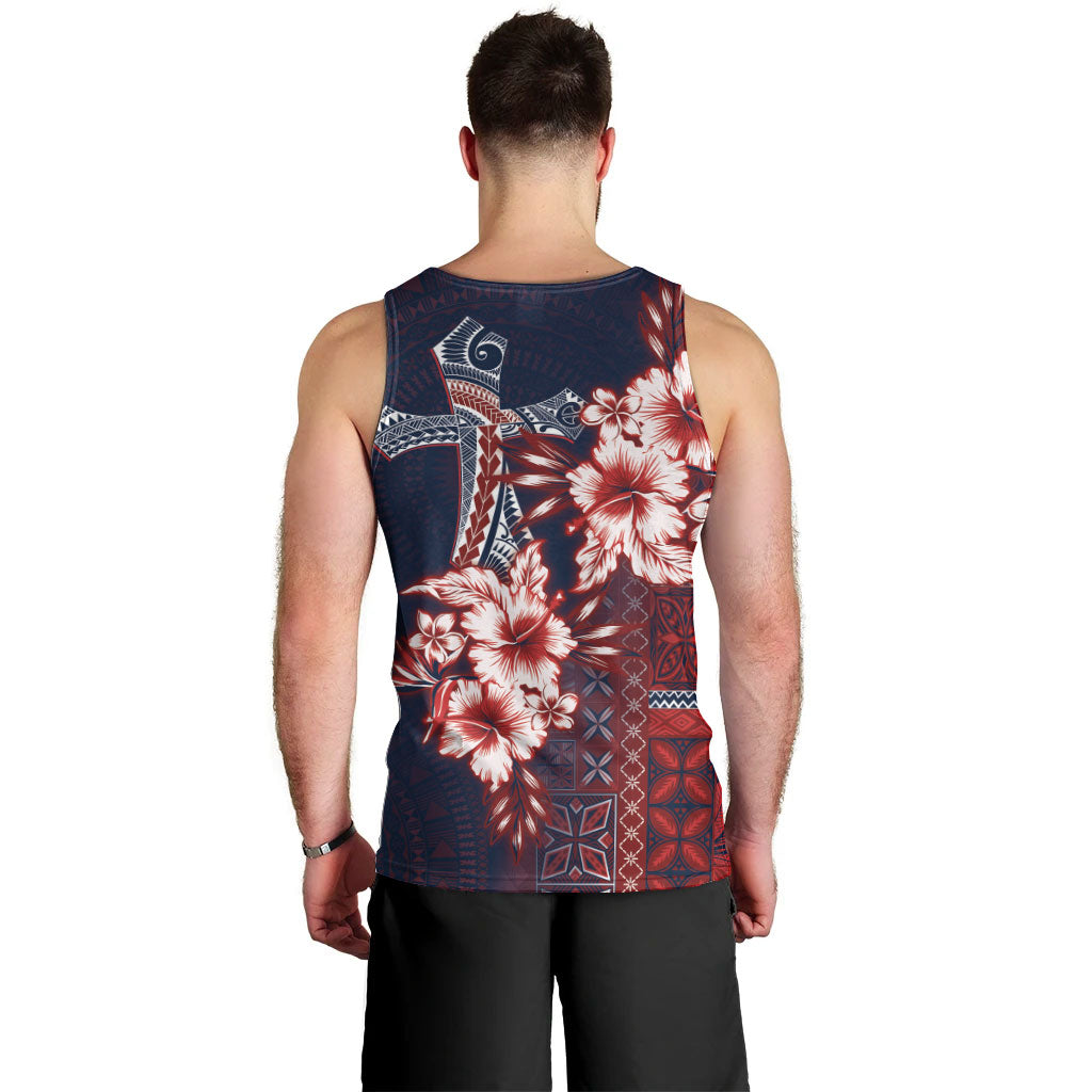 Samoa AIGA Mamanu Siapo Malu Motifs Men Tank Top Flag Color