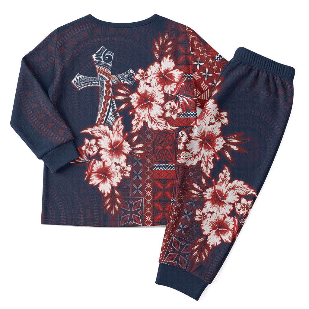 Samoa AIGA Mamanu Siapo Malu Motifs Christmas Pajama Set Flag Color