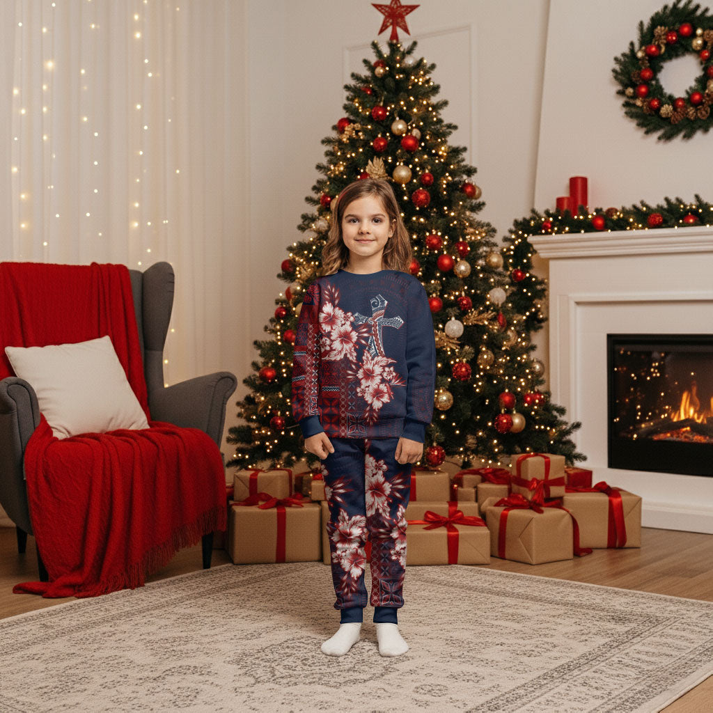 Samoa AIGA Mamanu Siapo Malu Motifs Christmas Pajama Set Flag Color