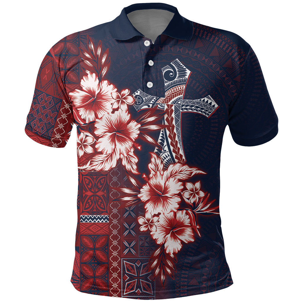 Samoa AIGA Mamanu Siapo Malu Motifs Polo Shirt Flag Color