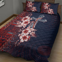 Samoa AIGA Mamanu Siapo Malu Motifs Quilt Bed Set Flag Color LT7 - Polynesian Pride