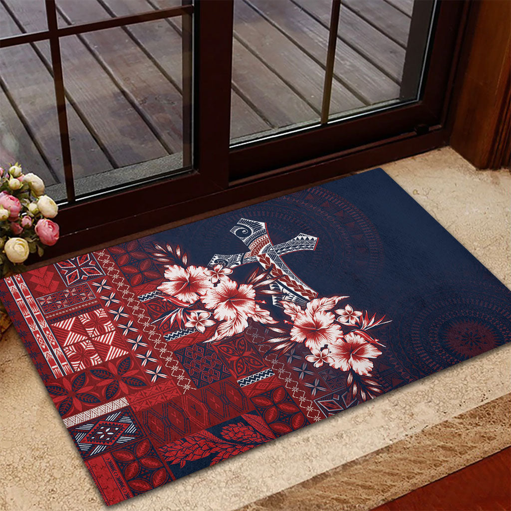 Samoa AIGA Mamanu Siapo Malu Motifs Rubber Doormat Flag Color LT7 - Polynesian Pride