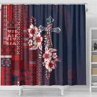 Samoa AIGA Mamanu Siapo Malu Motifs Shower Curtain Flag Color LT7 - Polynesian Pride