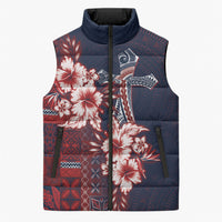 Samoa AIGA Mamanu Siapo Malu Motifs Sleeveless Puffer Jacket Flag Color LT7 Unisex Navy Blue - Polynesian Pride