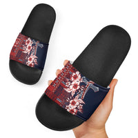 Samoa AIGA Mamanu Siapo Malu Motifs Slide Sandals Flag Color LT7 - Polynesian Pride