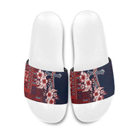 Samoa AIGA Mamanu Siapo Malu Motifs Slide Sandals Flag Color LT7 Navy Blue - Polynesian Pride