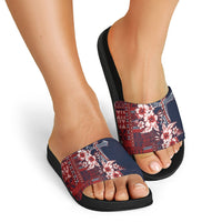Samoa AIGA Mamanu Siapo Malu Motifs Slide Sandals Flag Color LT7 - Polynesian Pride