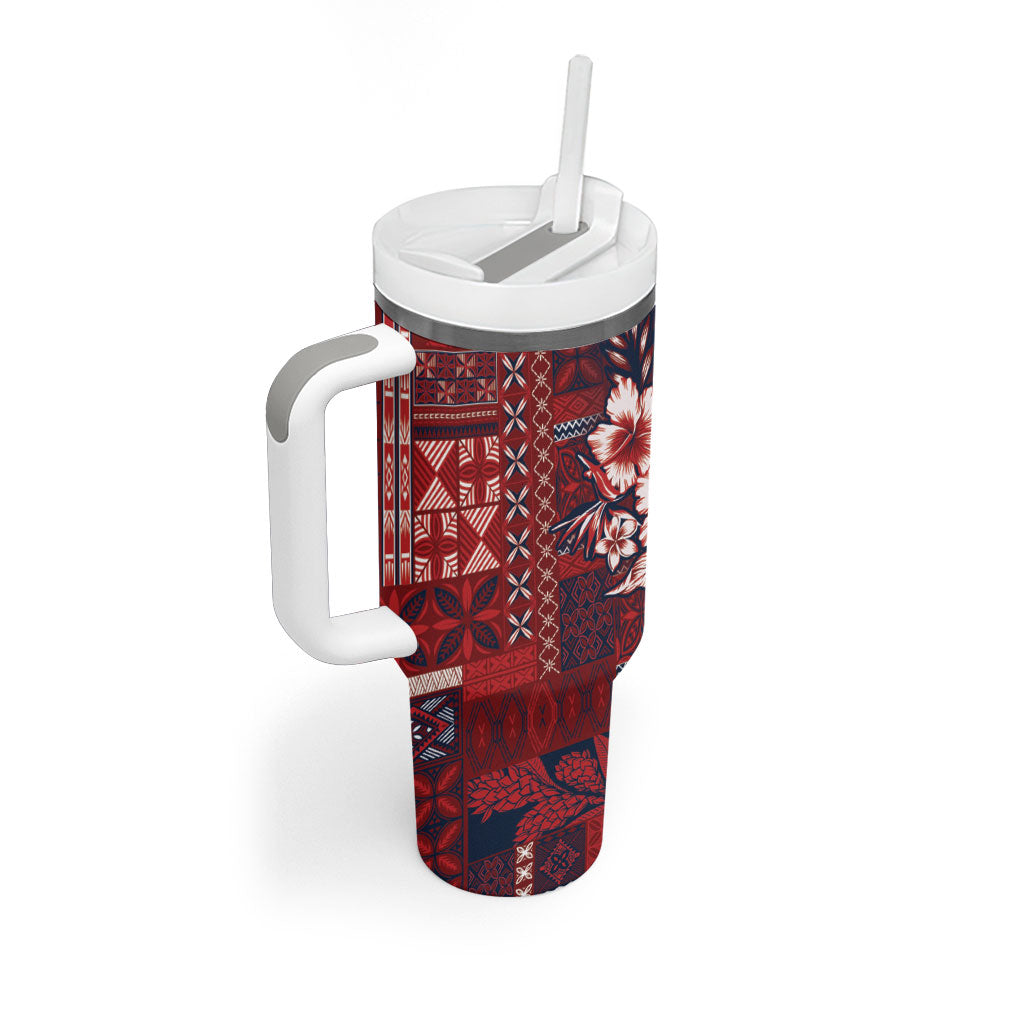 Samoa AIGA Mamanu Siapo Malu Motifs Tumbler With Handle Flag Color