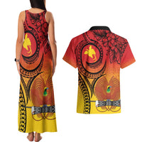 Papua New Guinea 50 Years Couples Matching Tank Maxi Dress and Hawaiian Shirt Motuan Motifs