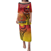 Papua New Guinea 50 Years Family Matching Puletasi and Hawaiian Shirt Motuan Motifs
