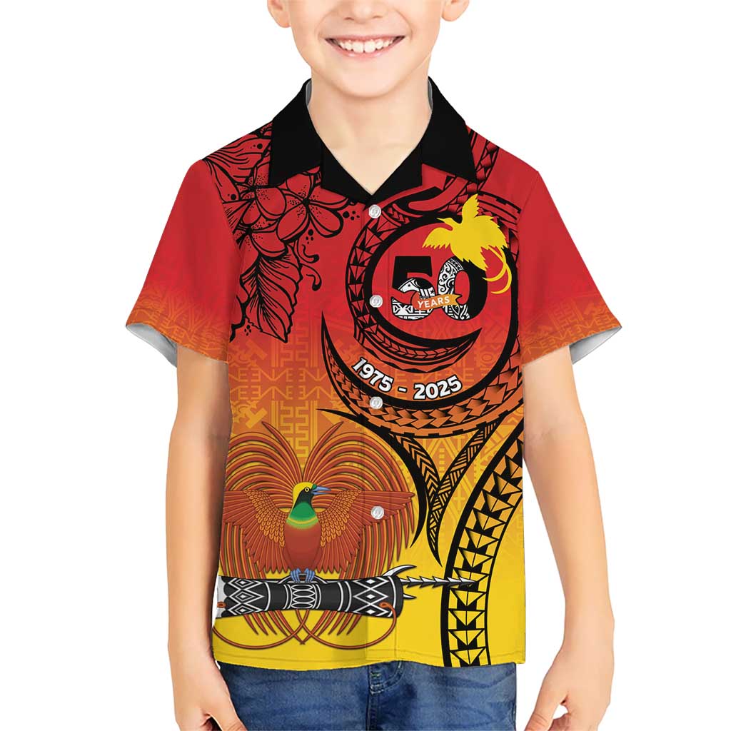 Papua New Guinea 50 Years Hawaiian Shirt Motuan Motifs