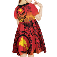 Papua New Guinea 50 Years Kid Short Sleeve Dress Motuan Motifs