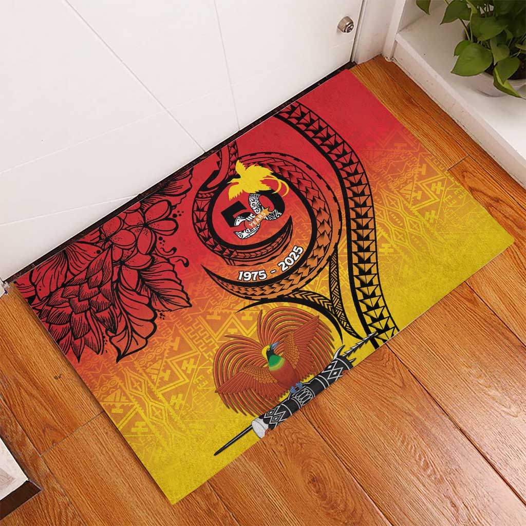 Papua New Guinea 50 Years Rubber Doormat Motuan Motifs