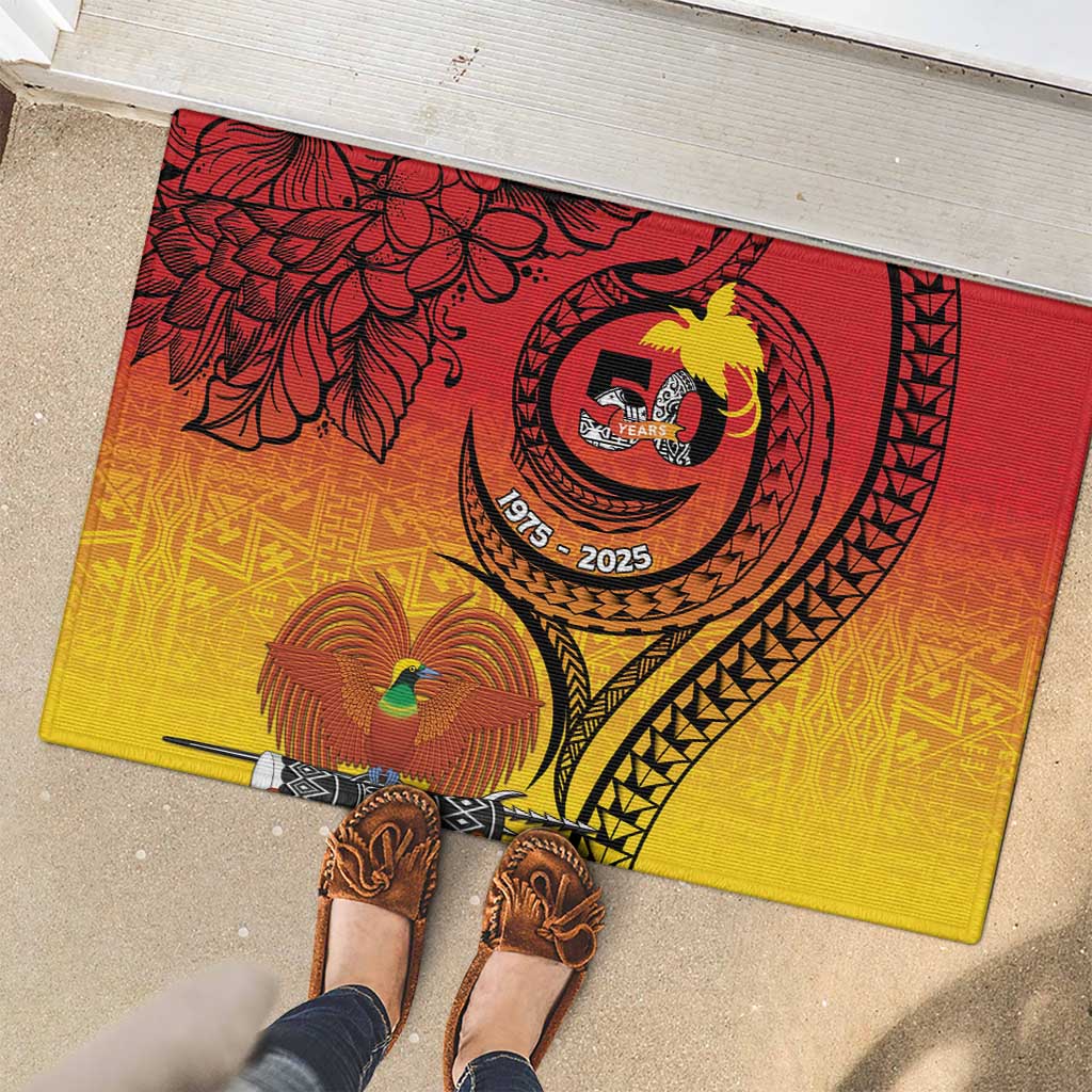 Papua New Guinea 50 Years Rubber Doormat Motuan Motifs