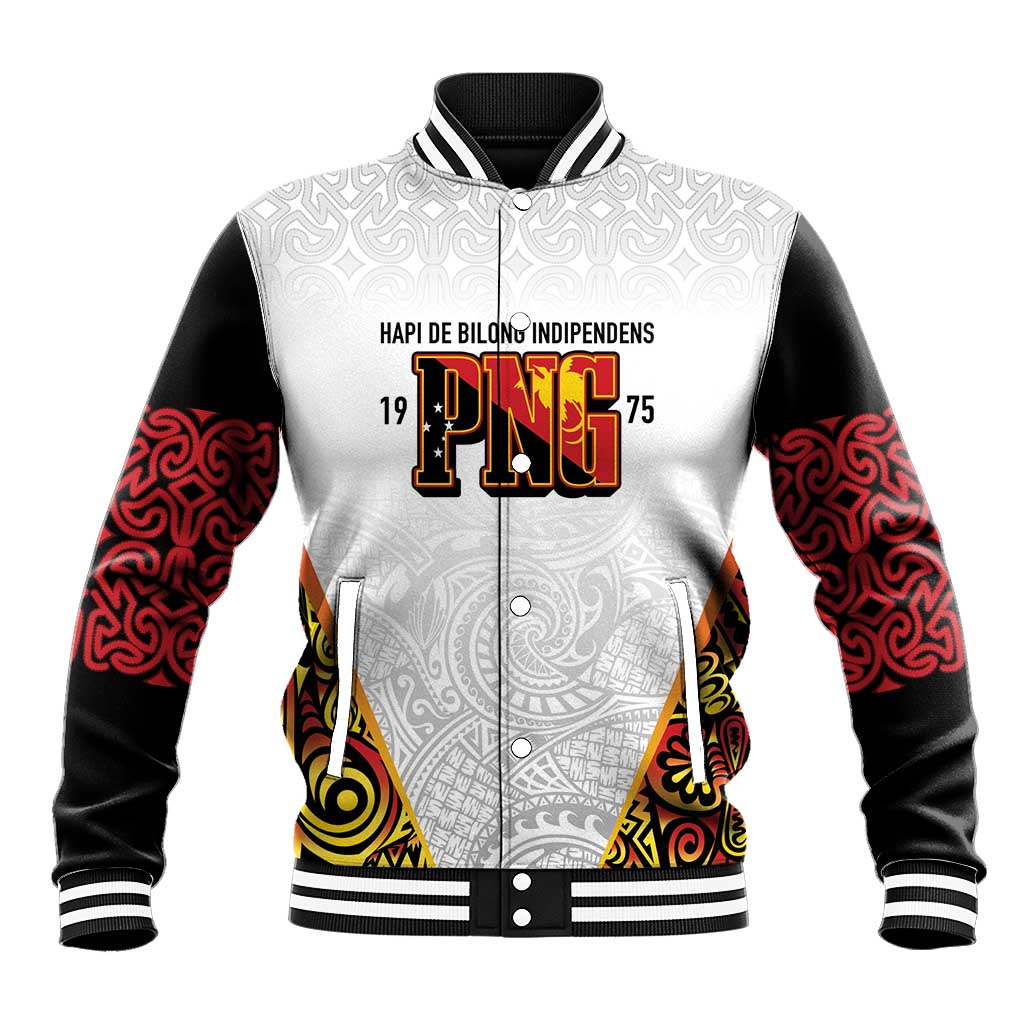 Personalized Papua New Guinea Baseball Jacket Hapi De bilong Indipendens PNG