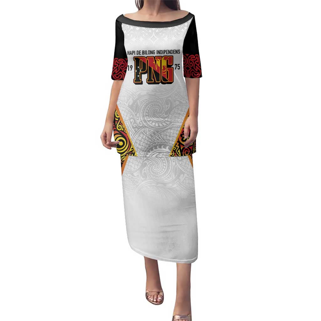 Personalized Papua New Guinea Family Matching Puletasi and Hawaiian Shirt Hapi De bilong Indipendens PNG