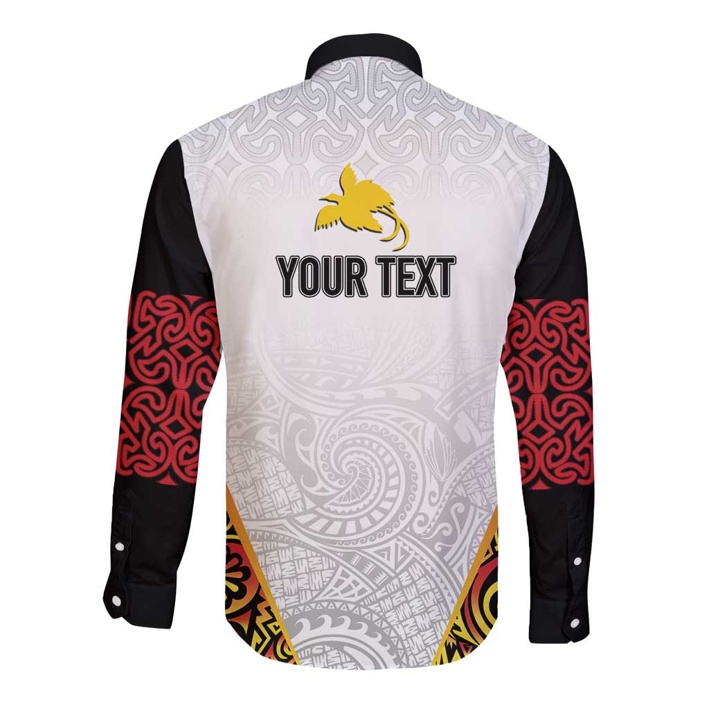 Personalized Papua New Guinea Long Sleeve Button Shirt Hapi De bilong Indipendens PNG