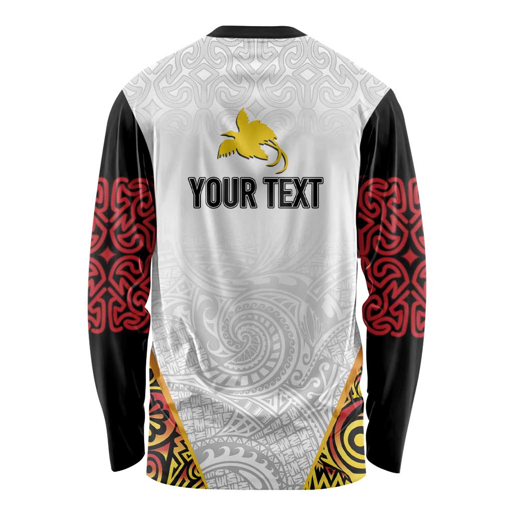 Personalized Papua New Guinea Long Sleeve Shirt Hapi De bilong Indipendens PNG