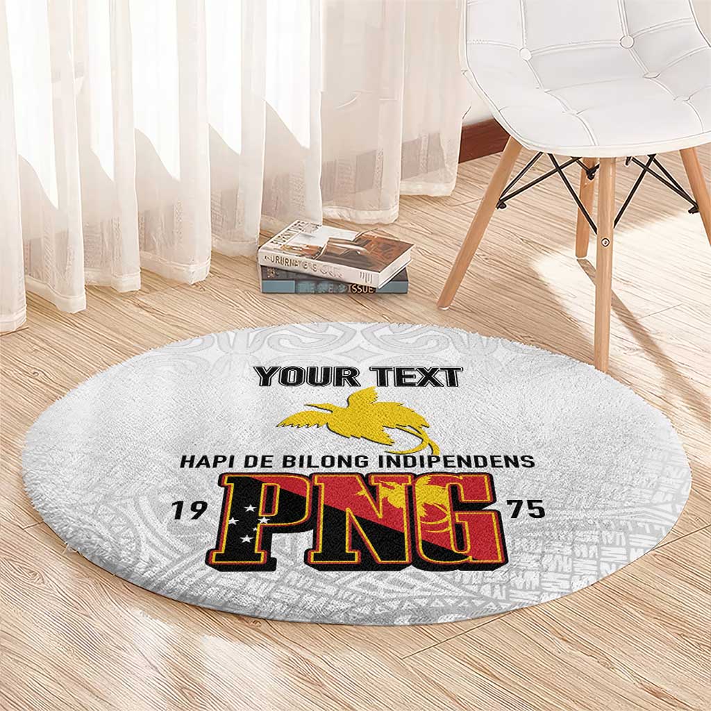Personalized Papua New Guinea Round Carpet Hapi De bilong Indipendens PNG