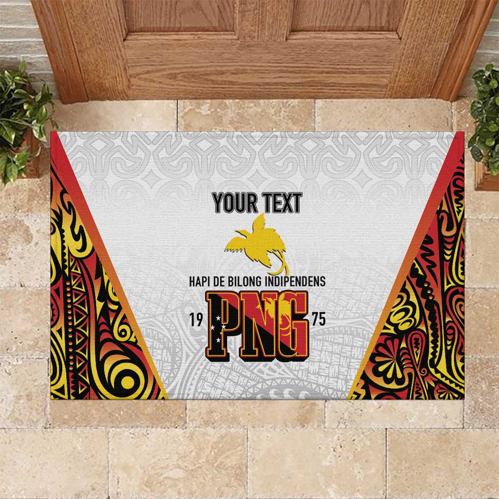 Personalized Papua New Guinea Rubber Doormat Hapi De bilong Indipendens PNG