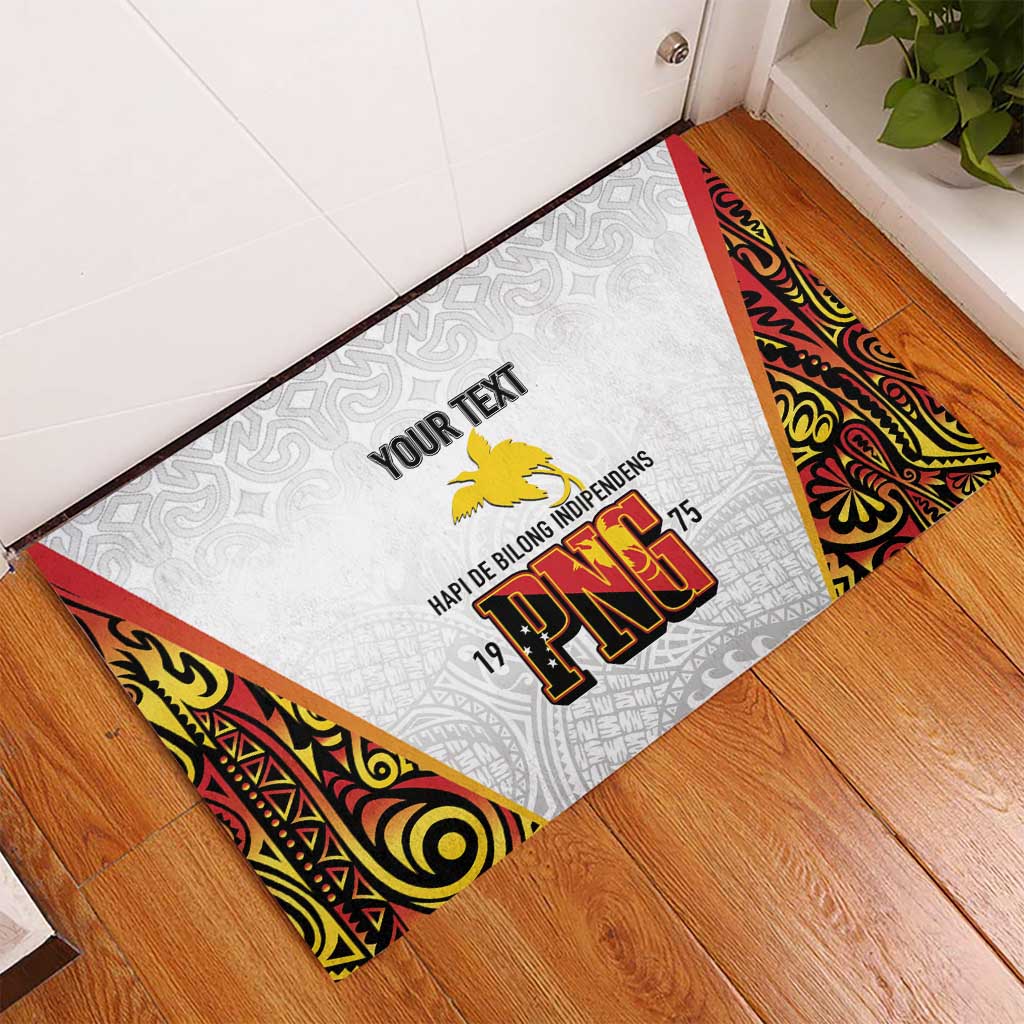 Personalized Papua New Guinea Rubber Doormat Hapi De bilong Indipendens PNG