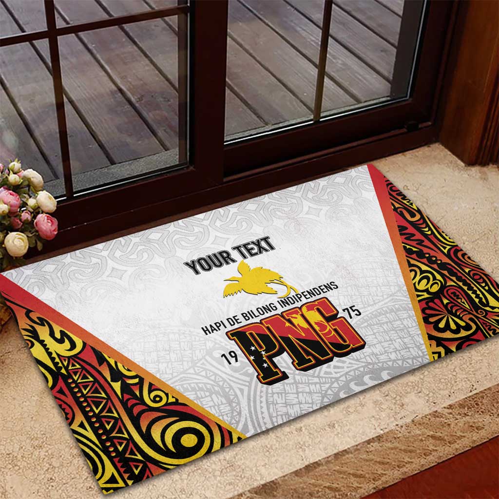 Personalized Papua New Guinea Rubber Doormat Hapi De bilong Indipendens PNG