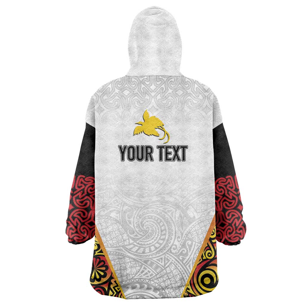 Personalized Papua New Guinea Wearable Blanket Hoodie Hapi De bilong Indipendens PNG