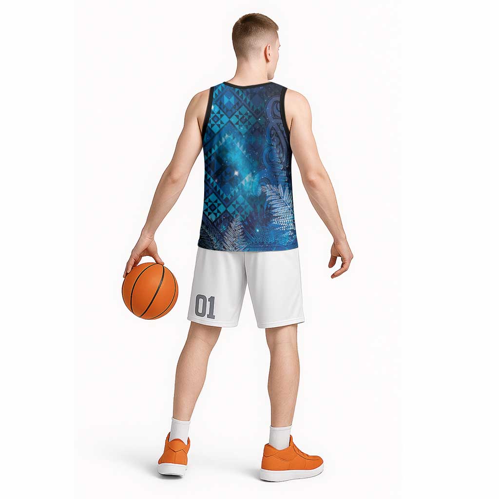 Aotearoa Taniko Matariki Basketball Jersey Cosmic Blue
