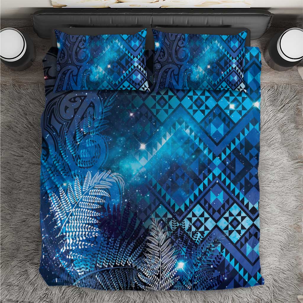 Aotearoa Taniko Matariki Bedding Set Cosmic Blue