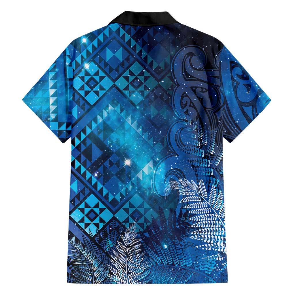Aotearoa Taniko Matariki Family Matching Long Sleeve Bodycon Dress and Hawaiian Shirt Cosmic Blue LT7 - Polynesian Pride