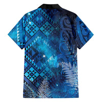 Aotearoa Taniko Matariki Family Matching Short Sleeve Bodycon Dress and Hawaiian Shirt Cosmic Blue LT7 - Polynesian Pride