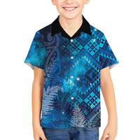 Aotearoa Taniko Matariki Family Matching Summer Maxi Dress and Hawaiian Shirt Cosmic Blue