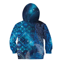 Aotearoa Taniko Matariki Kid Hoodie Cosmic Blue