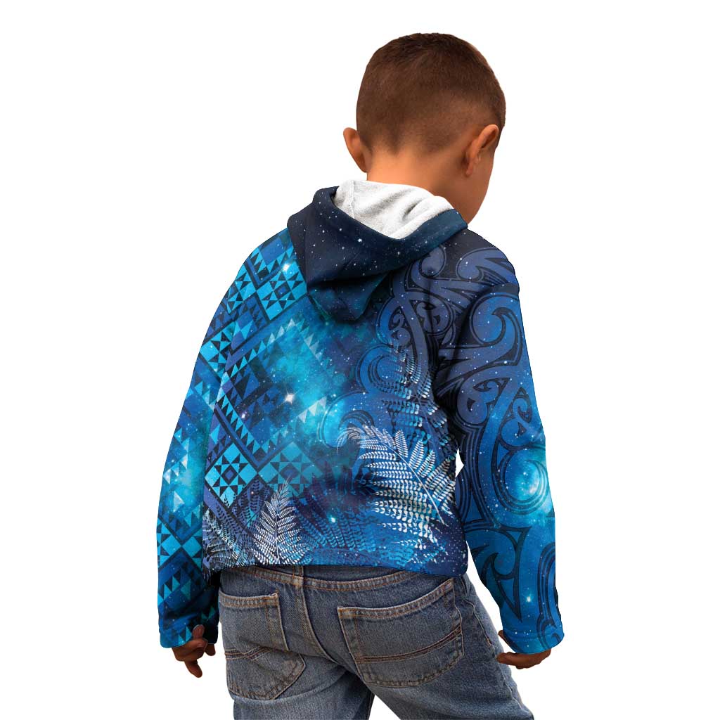 Aotearoa Taniko Matariki Kid Hoodie Cosmic Blue