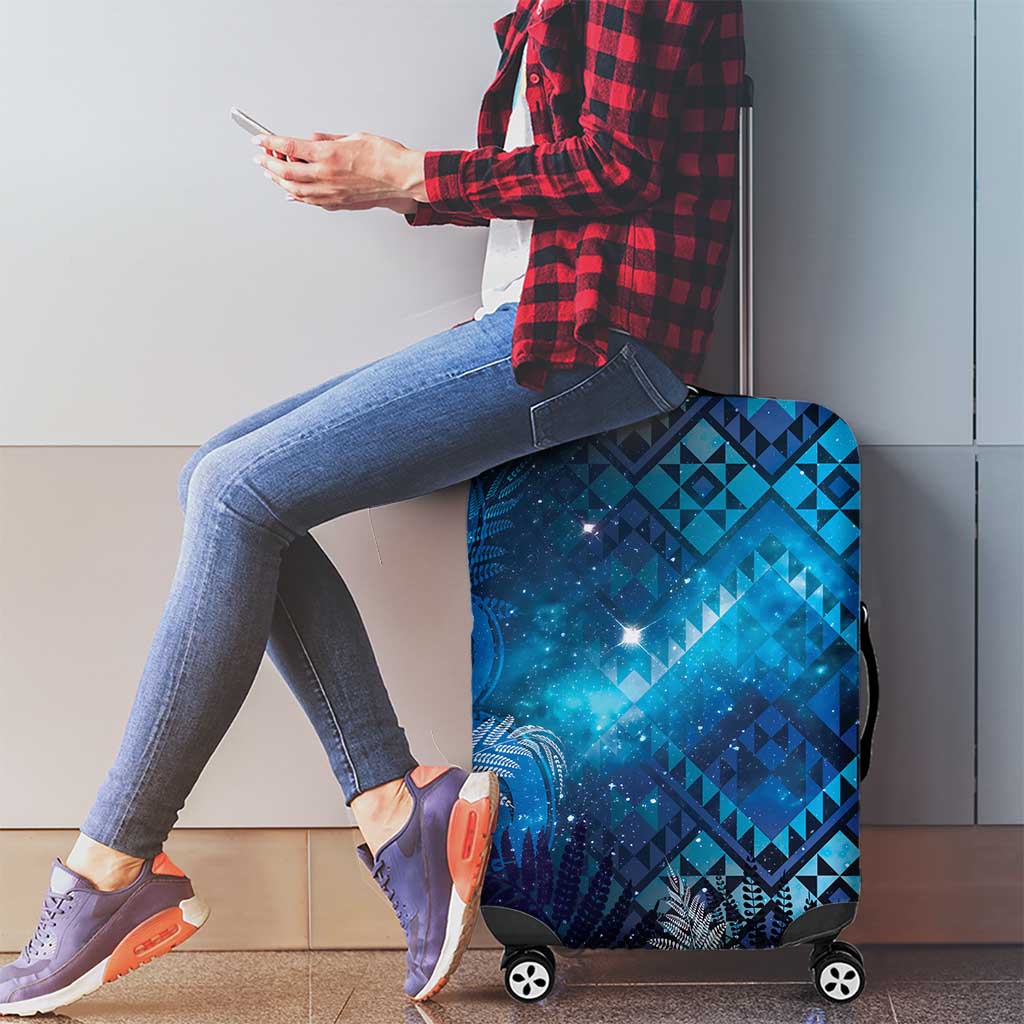 Aotearoa Taniko Matariki Luggage Cover Cosmic Blue