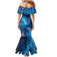Aotearoa Taniko Matariki Mermaid Dress Cosmic Blue
