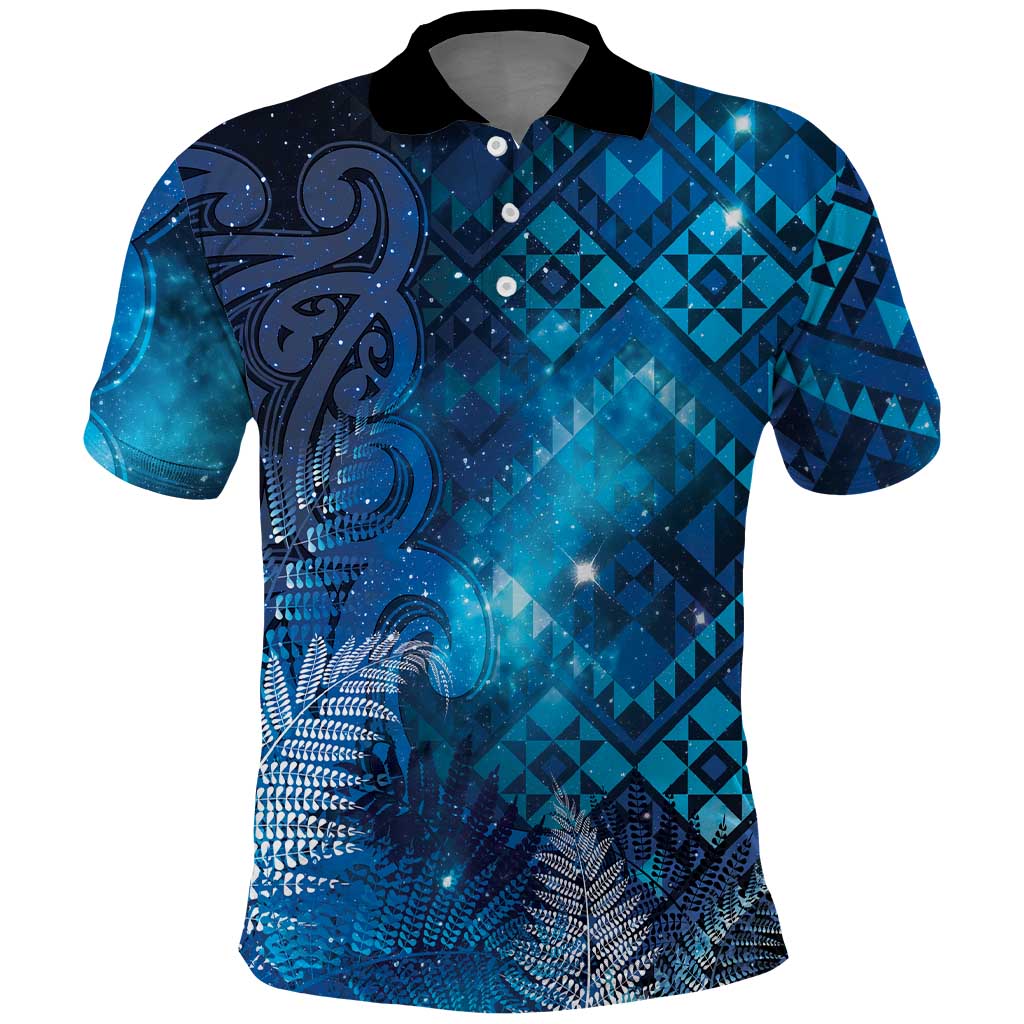 Aotearoa Taniko Matariki Polo Shirt Cosmic Blue