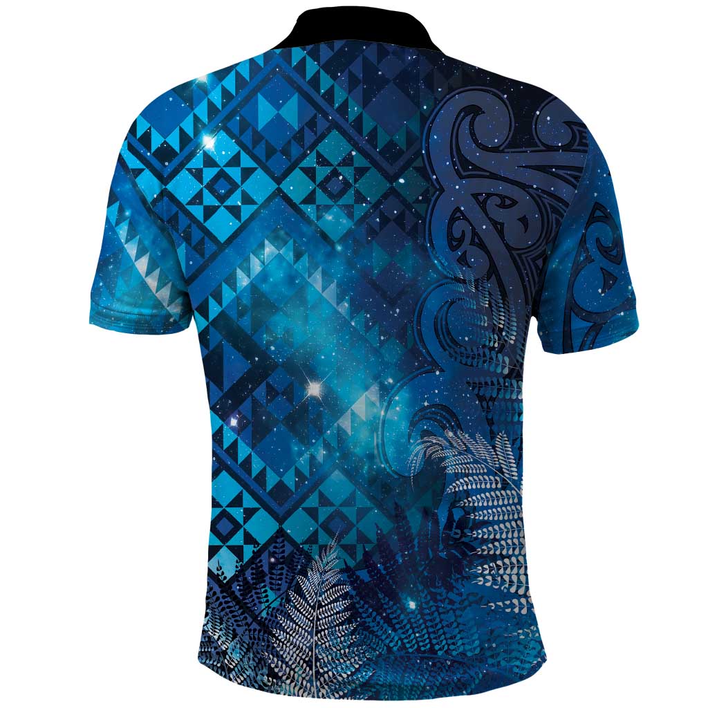 Aotearoa Taniko Matariki Polo Shirt Cosmic Blue