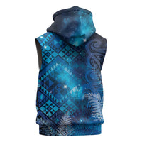 Aotearoa Taniko Matariki Sleeveless Zip Hoodie Cosmic Blue