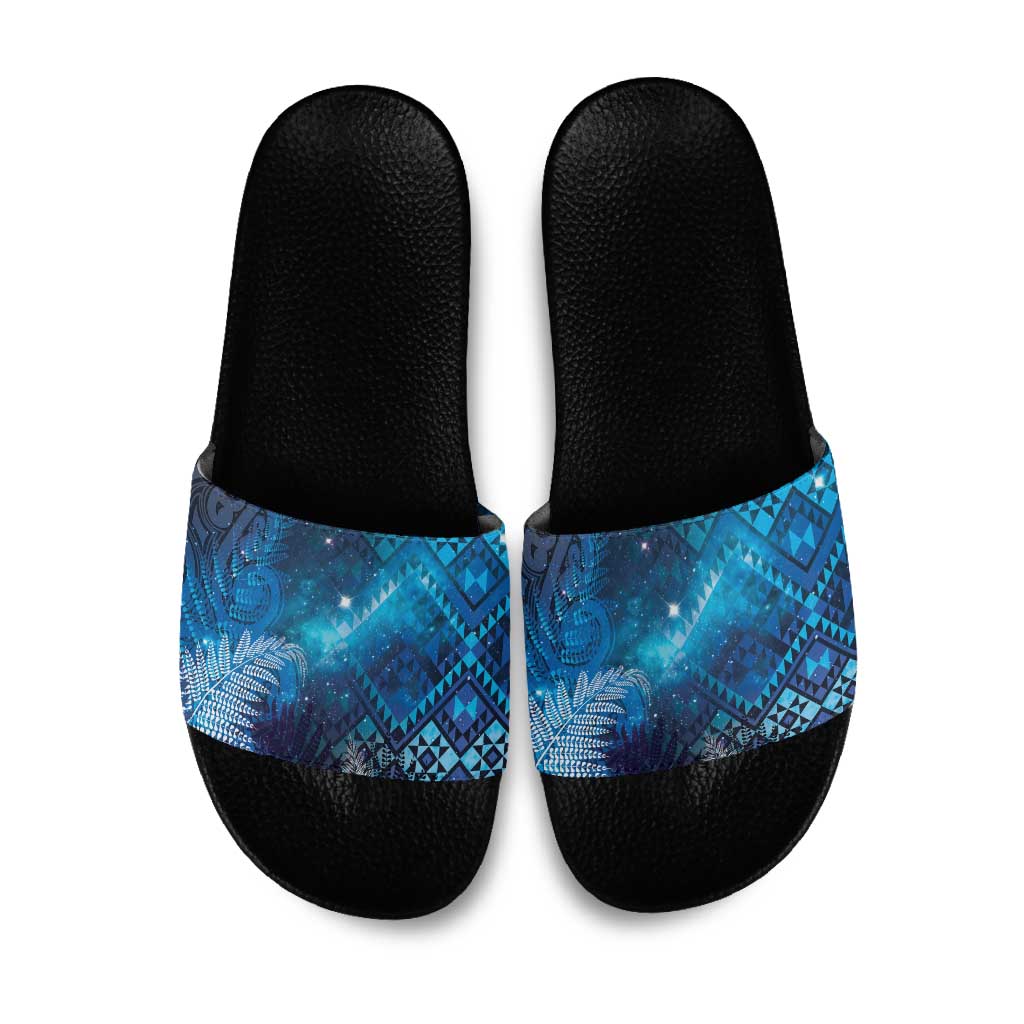 Aotearoa Taniko Matariki Slide Sandals Cosmic Blue